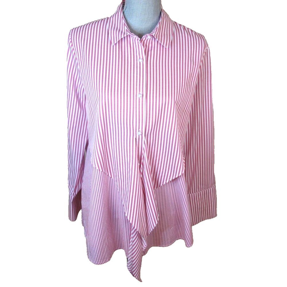 Hilary Radley for Katherine Barclay Striped Oversize Top Blouse Women's Large‎